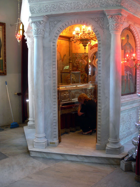 Small shrine inside the church, containing the remnants of St. Demetrius 